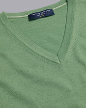 Load image into Gallery viewer, Merino V-Neck Sweater - Green

