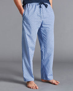 Glasses Motif Pajama Bottoms - Cornflower Blue