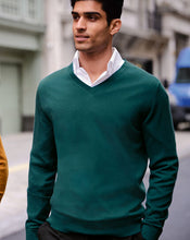 Load image into Gallery viewer, Merino V-Neck Sweater - Teal
