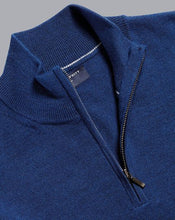 Load image into Gallery viewer, Merino Zip Neck Sweater - Royal Blue

