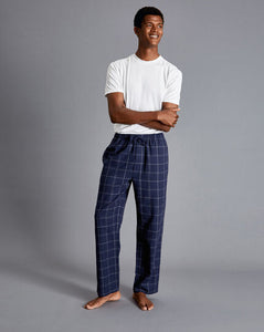 Check Pajama Bottoms - Navy & White