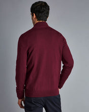 Load image into Gallery viewer, Merino Zip Neck Sweater - Burgundy
