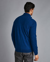 Load image into Gallery viewer, Merino Zip Neck Sweater - Royal Blue
