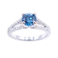 Load image into Gallery viewer, Sandra Biachi 18K White Gold Diamond Ring. Style: Blue Diamond Ring
