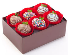 Load image into Gallery viewer, Birthday Dipped Strawberries (half dozen)
