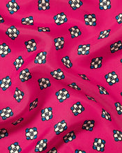 Load image into Gallery viewer, Floral Geometic Print Pocket Square - Bright Pink &amp; Blue
