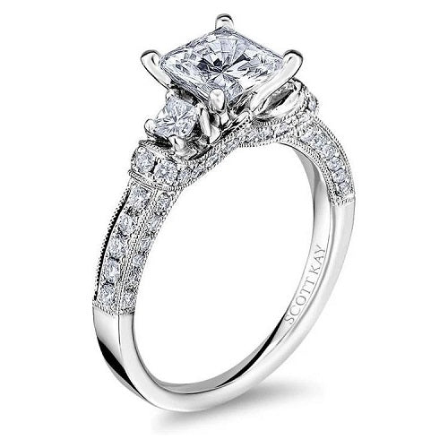 ScottKay TIARA 14K White Gold Engagement Ring M1639QR310WW