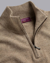 Load image into Gallery viewer, Cashmere Zip Neck Sweater - Mocha
