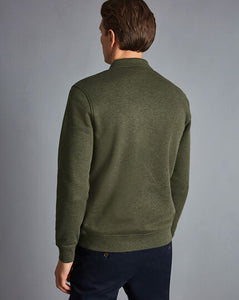 Long Sleeve Polo Sweatshirt - Olive