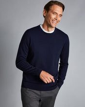 Load image into Gallery viewer, Merino Crew Neck Sweater - Navy
