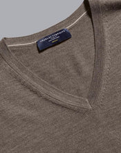 Load image into Gallery viewer, Merino V-Neck Sweater - Mocha
