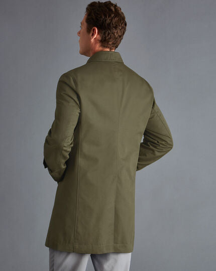 Cotton Classic Raincoat - Olive Green