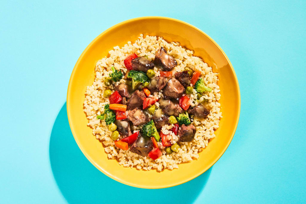 Miso-Glazed Beef Bowl with Carb Swap Cauli Rice