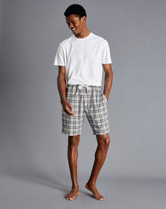 Check Pajama Shorts - Grey & Navy