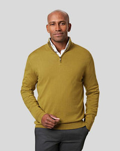 Merino Zip Neck Sweater - Chartreuse