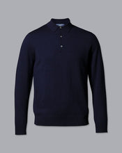 Load image into Gallery viewer, Merino Polo Sweater - Navy
