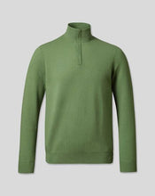 Load image into Gallery viewer, Merino Cashmere Zip Neck Sweater - Olive
