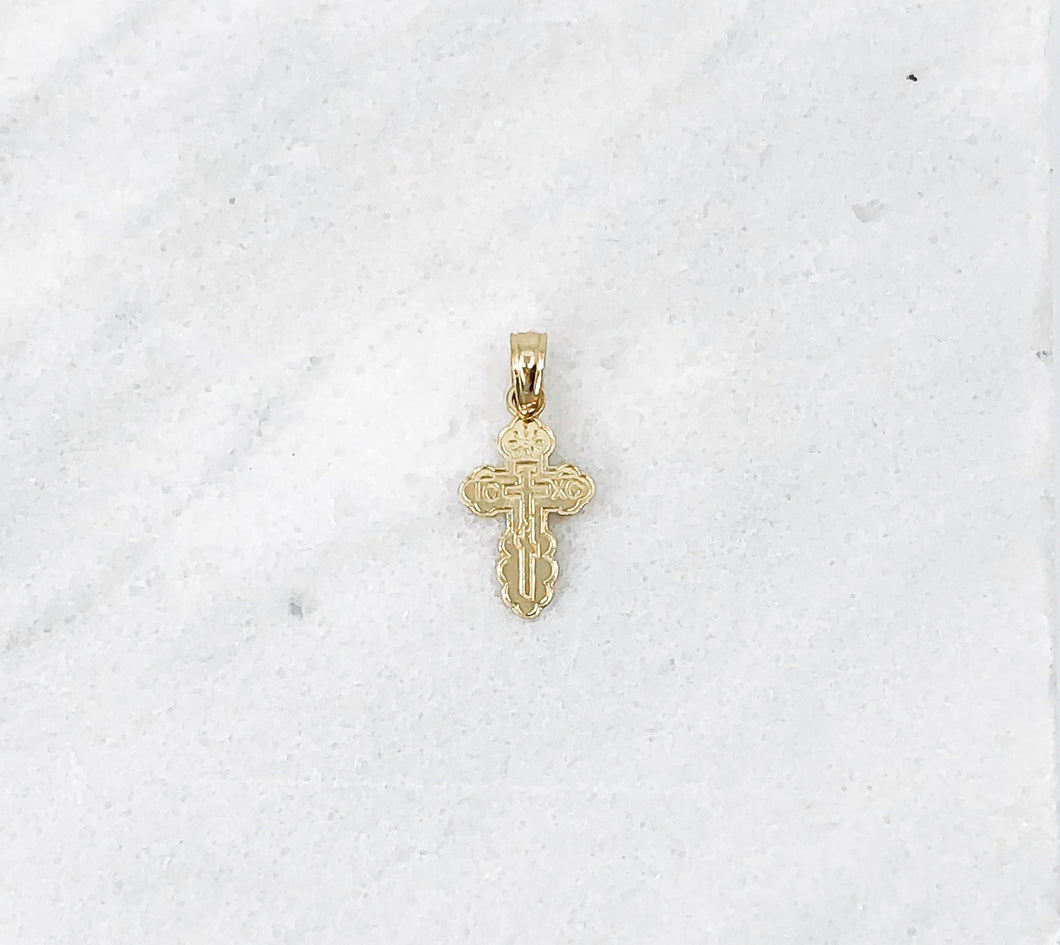14K Gold Mini Orthodox Cross