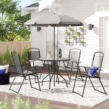 Load image into Gallery viewer, Anjae Round 4 - Person 31.25'' Long Dining Set with Umbrella
