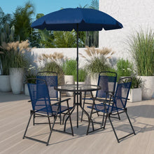Load image into Gallery viewer, Anjae Round 4 - Person 31.25'' Long Dining Set with Umbrella
