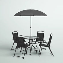 Load image into Gallery viewer, Anjae Round 4 - Person 31.25'' Long Dining Set with Umbrella
