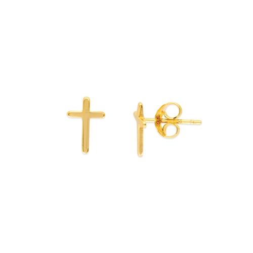 14k Cross Studs