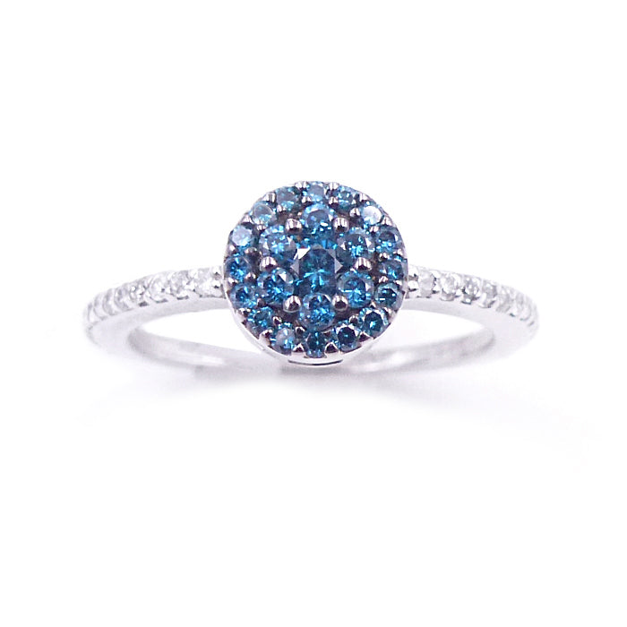 Sandra Biachi 14K White Gold And Blue Diamond Ring. Style: BC103BDA+