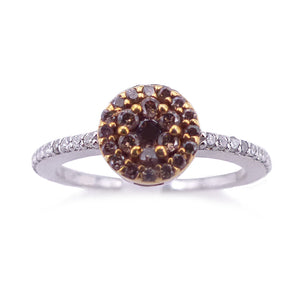 Sandra Biachi 14K White Gold And Brown Diamond Ring. Style: BC103CHA+