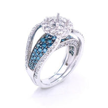 Load image into Gallery viewer, Sandra Biachi 14K White Gold Bella Interchangeable Blue &amp; White Diamond Ring (Jacket and Band) Style: BC10BDA
