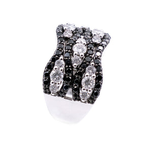 14K White Gold And Black Diamond Ring. Style: BK1023A