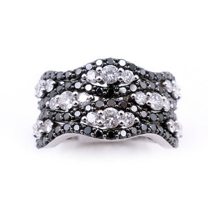 14K White Gold And Black Diamond Ring. Style: BK1023A