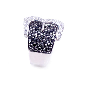 14K White Gold And Black Diamond Ring. Style: BK1110A