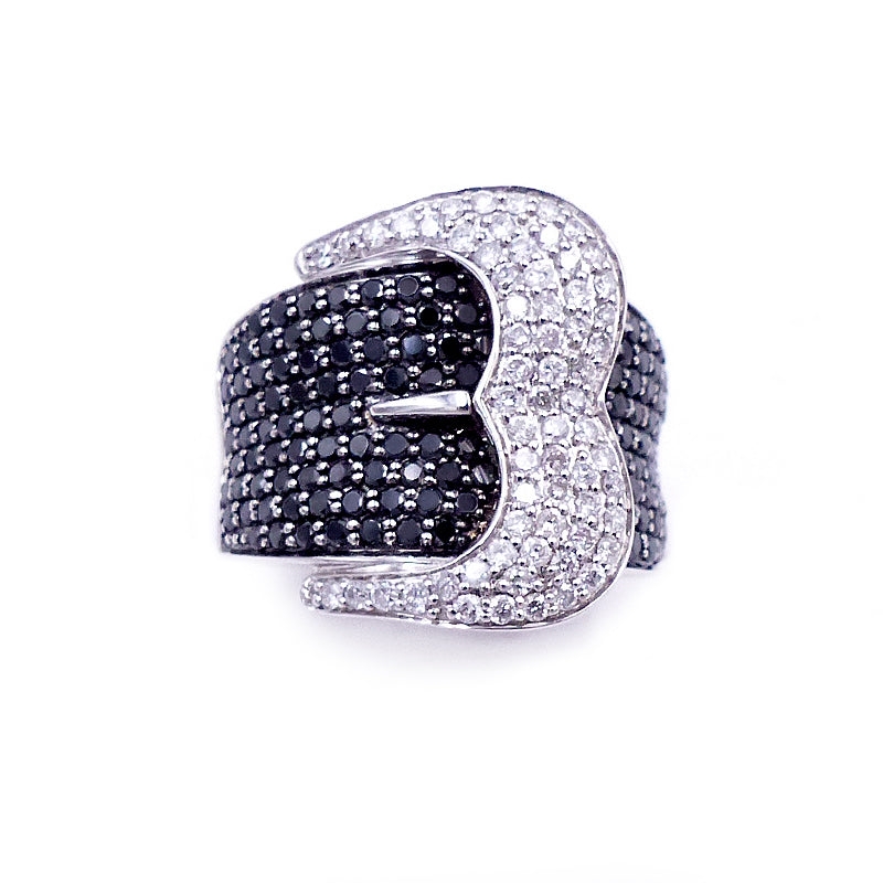 14K White Gold And Black Diamond Ring. Style: BK1110A