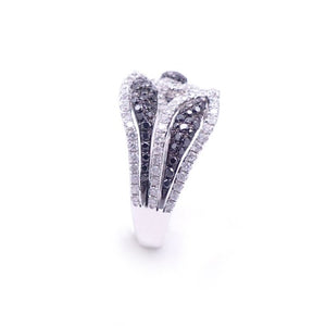 Sandra Biachi 14K White Gold, Black & White Diamond Ring. Style: BK1159A+