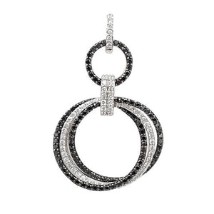 Sandra Biachi 14K White Gold with Black & White Diamond Earring. Style: BK1583A+