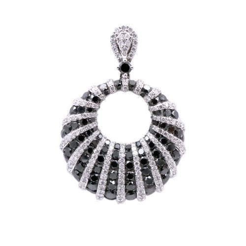 Sandra Biachi 14K White Gold with Black & White Diamond Earring. Style: BK1597A+