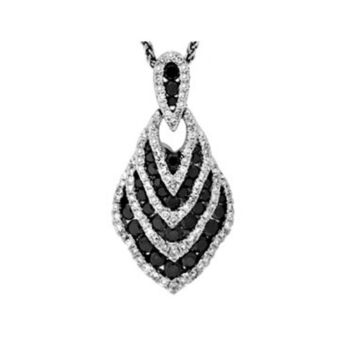 14K White Gold And Black Diamond Pendant. Style: BK1658A+