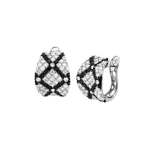 14K White Gold And Black Diamond Earrings. Style: BK1962A+