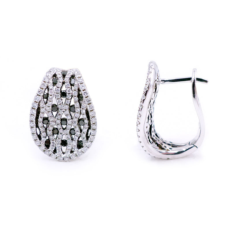 14K White Gold And Black Diamond Earrings. Style: BK1969A+