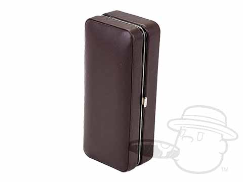 3 Cigar Brown Folding Case With Cutter