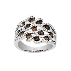 14K White Gold And Natural Brown Diamond Ring. Style: CH340A