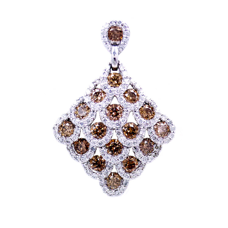 14K White Gold And Brown Diamond Earrings. Style: CH643A+