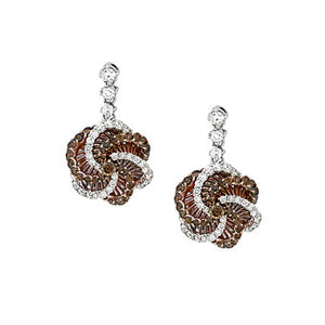 Sandra Biachi 14K White Gold Cafe &amp; White Diamond Earrings. Style: CH980