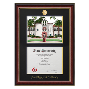 Litho Double Medallion Diploma Frame