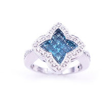 Load image into Gallery viewer, Sandra Biachi 14K White Gold With Blue Diamond Ring. Style: CRL1653
