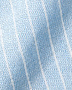 Pure Linen Stripe Shirt - Light Blue