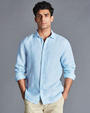 Load image into Gallery viewer, Pure Linen Stripe Shirt - Light Blue
