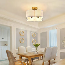 Load image into Gallery viewer, Cahner 4 - Light 13'' Shaded Drum Semi Flush Mount
