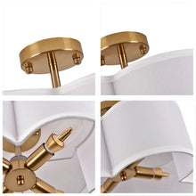 Load image into Gallery viewer, Cahner 4 - Light 13'' Shaded Drum Semi Flush Mount
