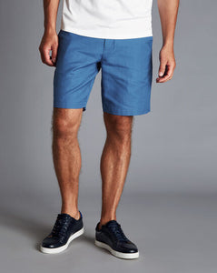 Cotton Linen Shorts - Bright Blue